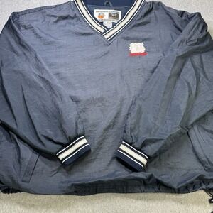 Vintage 90s Samford Bulldogs Men's XL Windbreaker V-Neck Pullover Embroidered